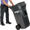 Otto Rectangle Mobile Trash Can, Gray, Plastic 3955050F-BS8